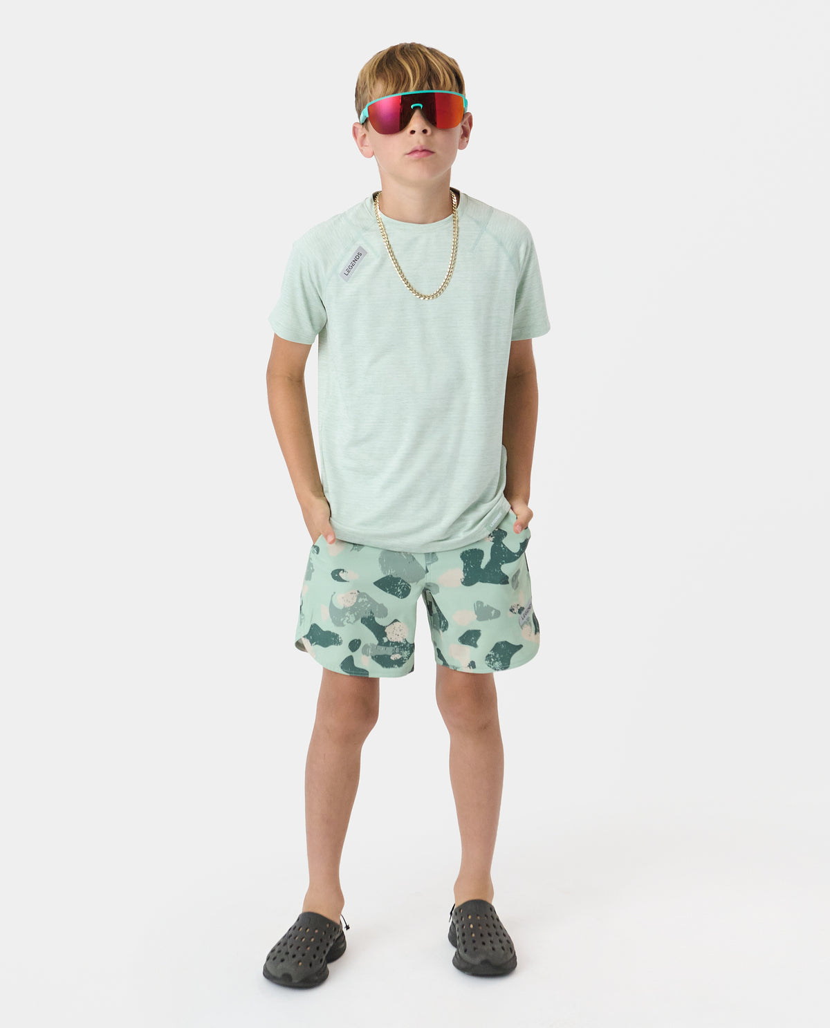 Little Legends Luka Short Distressed Camo Dusty Sage - 7