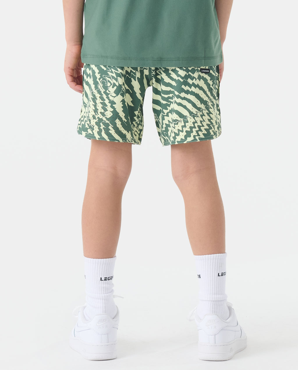 Little Legends Luka Short Geo Palm Hunter Green