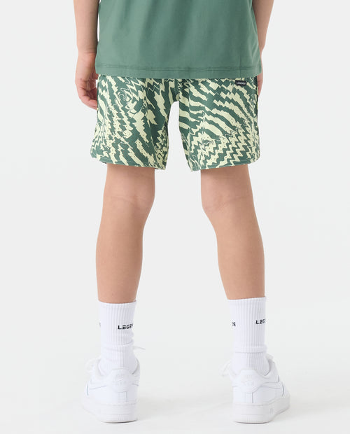 Little Legends Luka Short Geo Palm Hunter Green