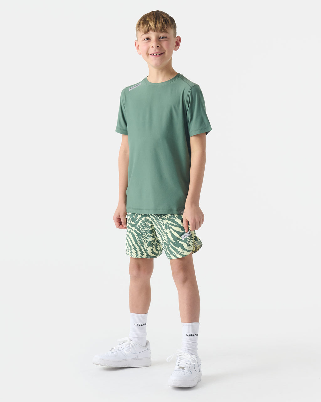 Little Legends Luka Short Geo Palm Hunter Green