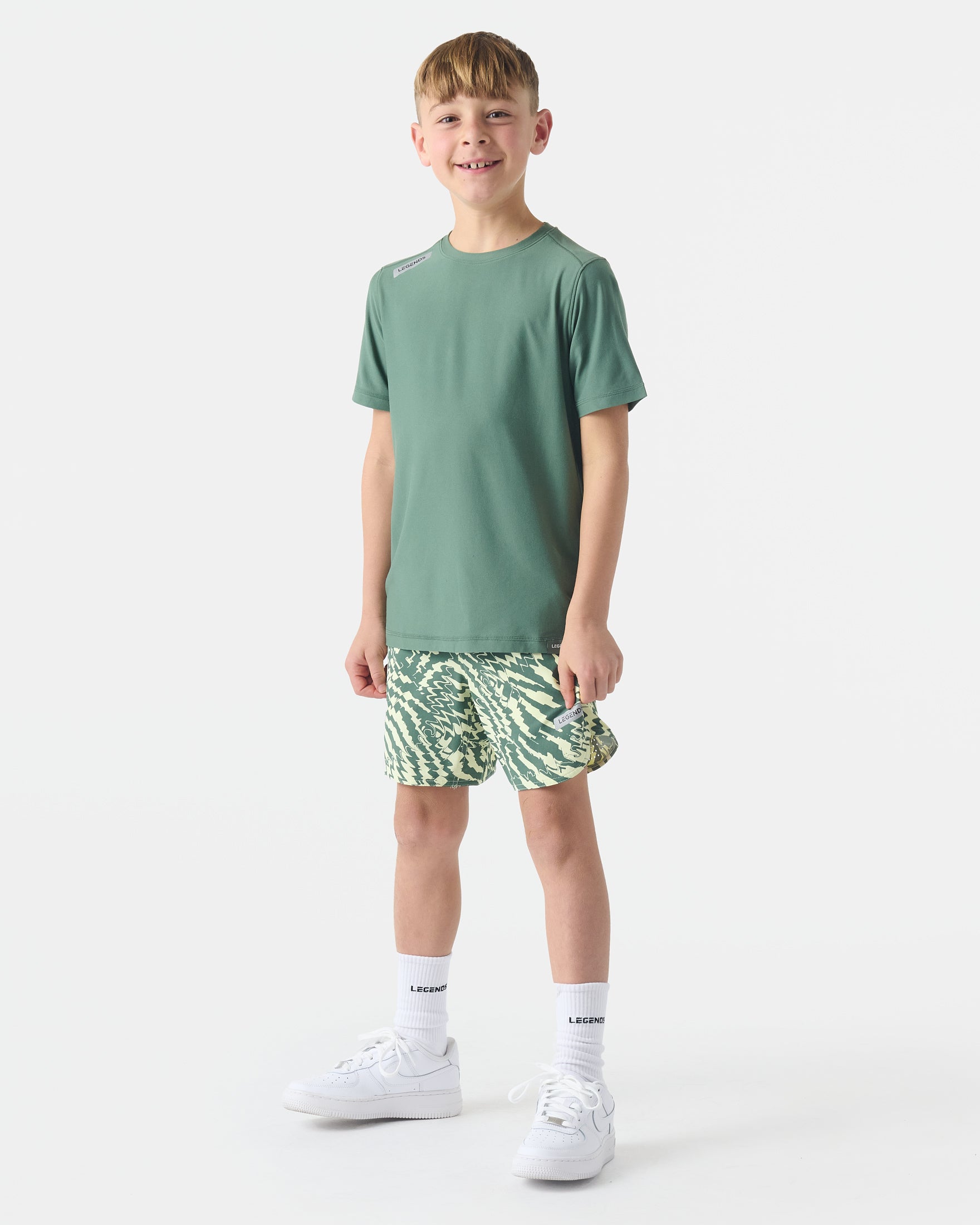 Little Legends Luka Short Geo Palm Hunter Green
