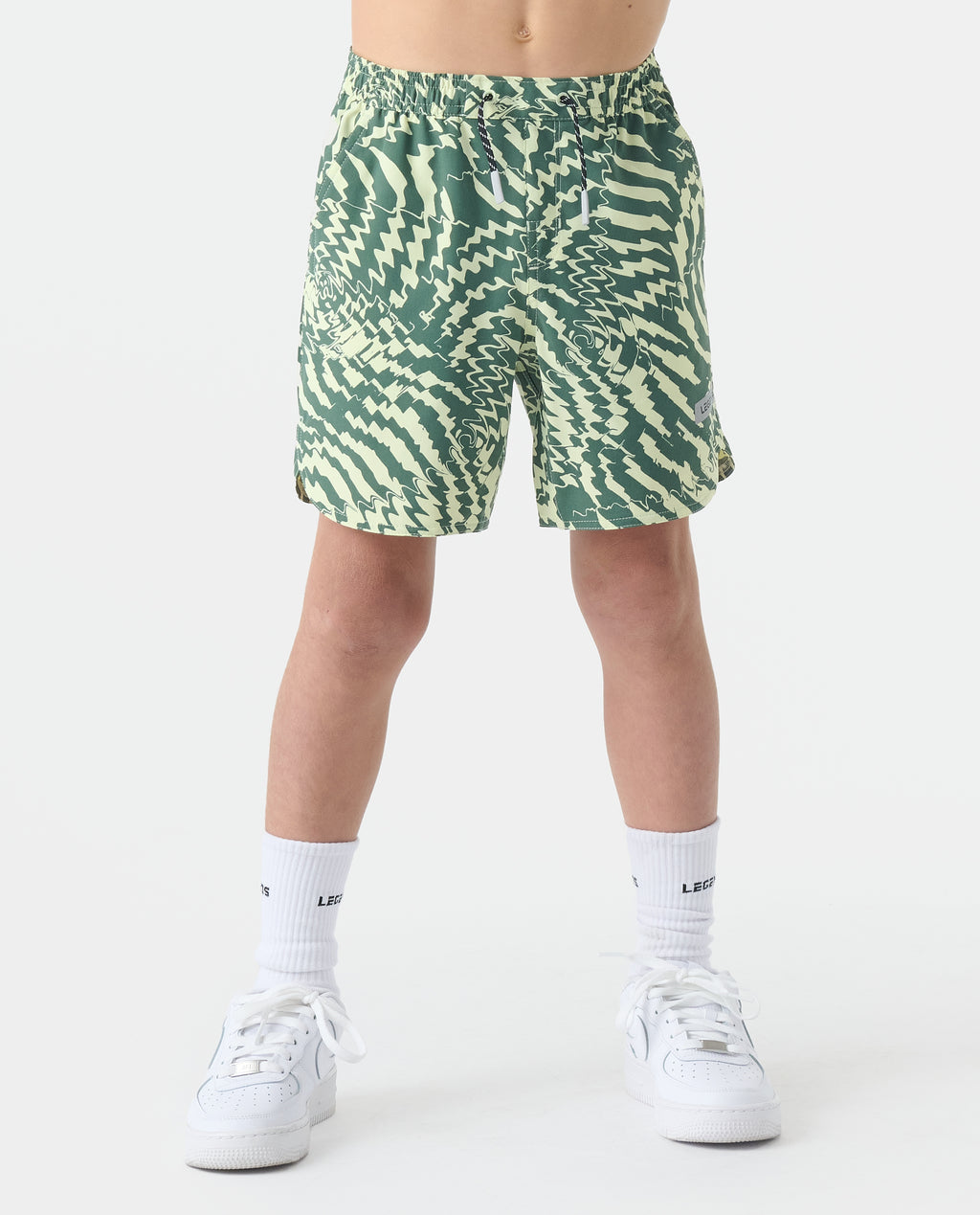 Little Legends Luka Short Geo Palm Hunter Green