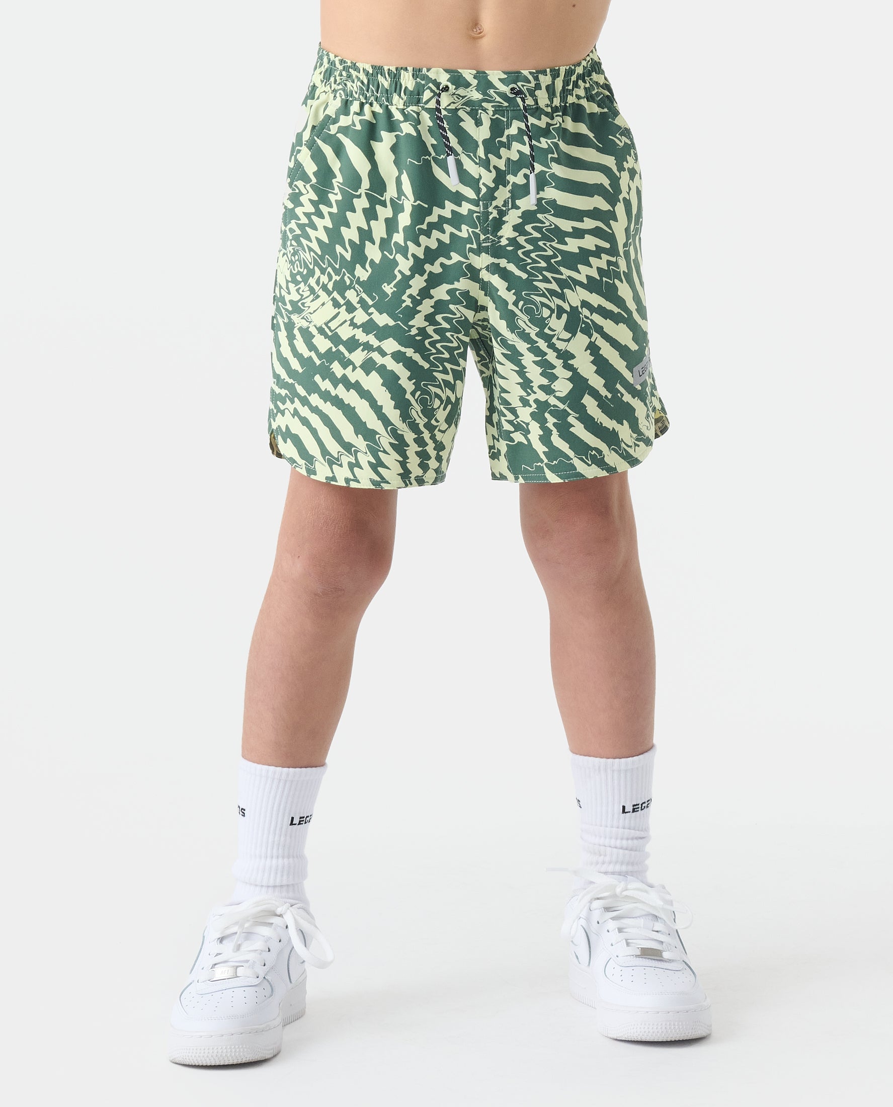 Little Legends Luka Short Geo Palm Hunter Green