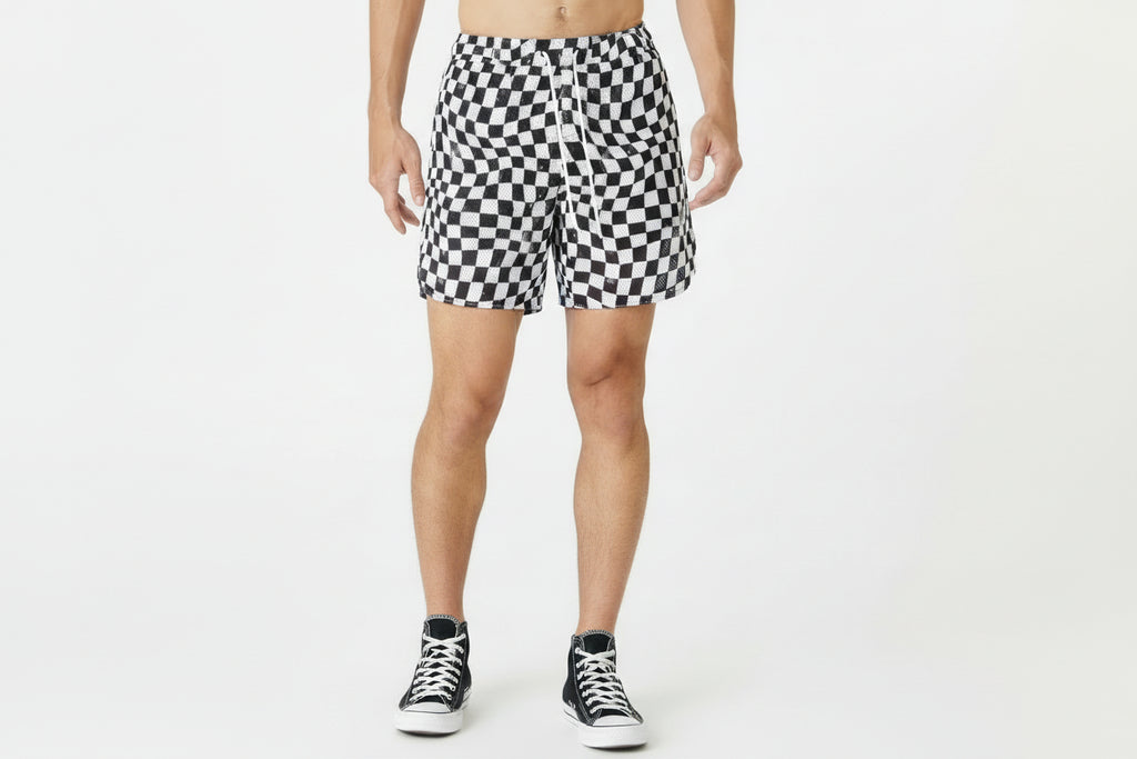 Luka Mesh Short Warped Checkers
