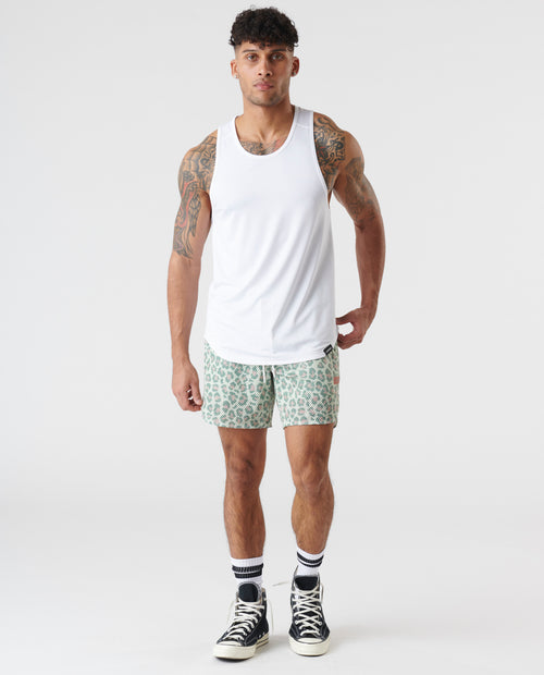 Luka Mesh Short Leopard Pistachio