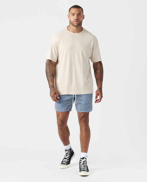 Luka Mesh Short Micro Swirl Azure