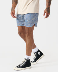 Luka Mesh Short Micro Swirl Azure
