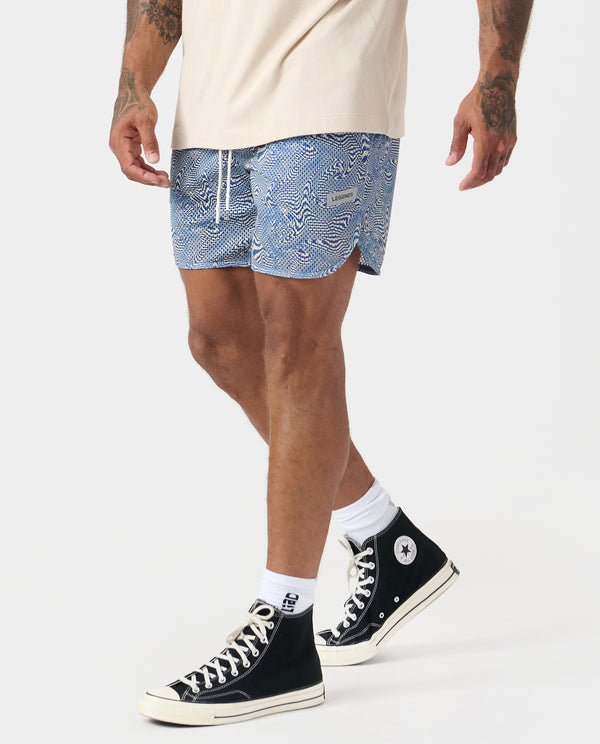 Luka Mesh Short Micro Swirl Azure