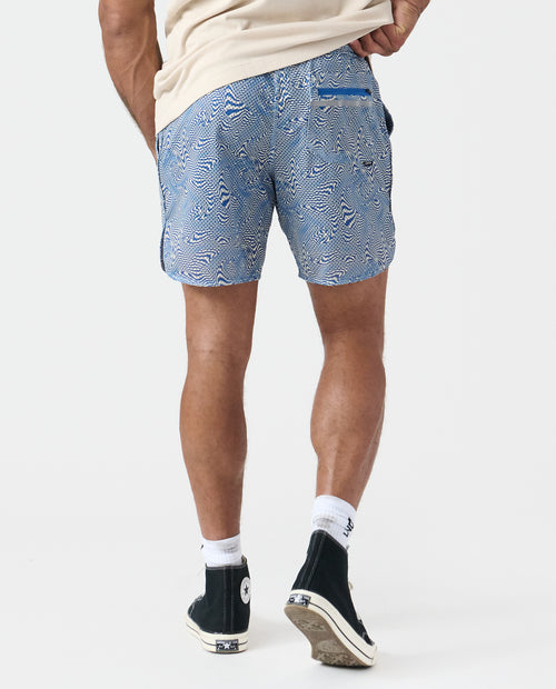 Luka Mesh Short Micro Swirl Azure