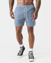 Luka Mesh Short Micro Swirl Azure