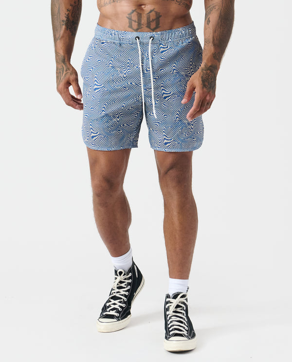 Luka Mesh Short Micro Swirl Azure
