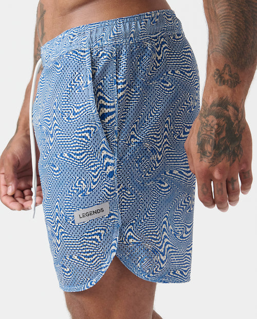Luka Mesh Short Micro Swirl Azure