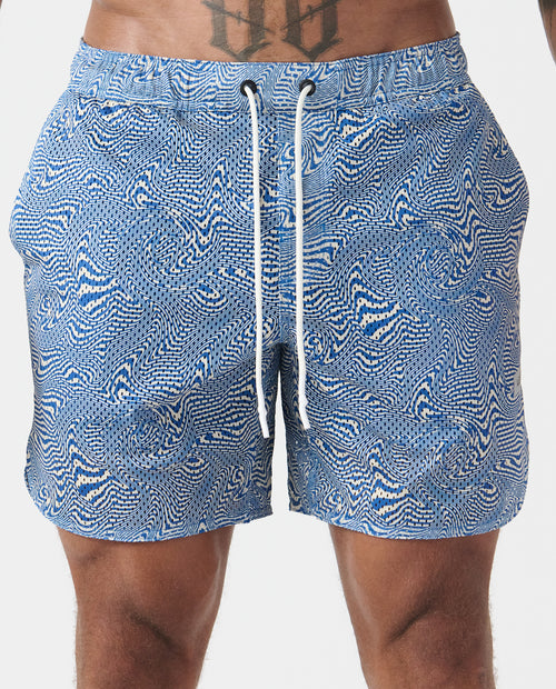 Luka Mesh Short Micro Swirl Azure