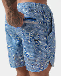 Luka Mesh Short Micro Swirl Azure