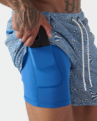 Luka Mesh Short Micro Swirl Azure