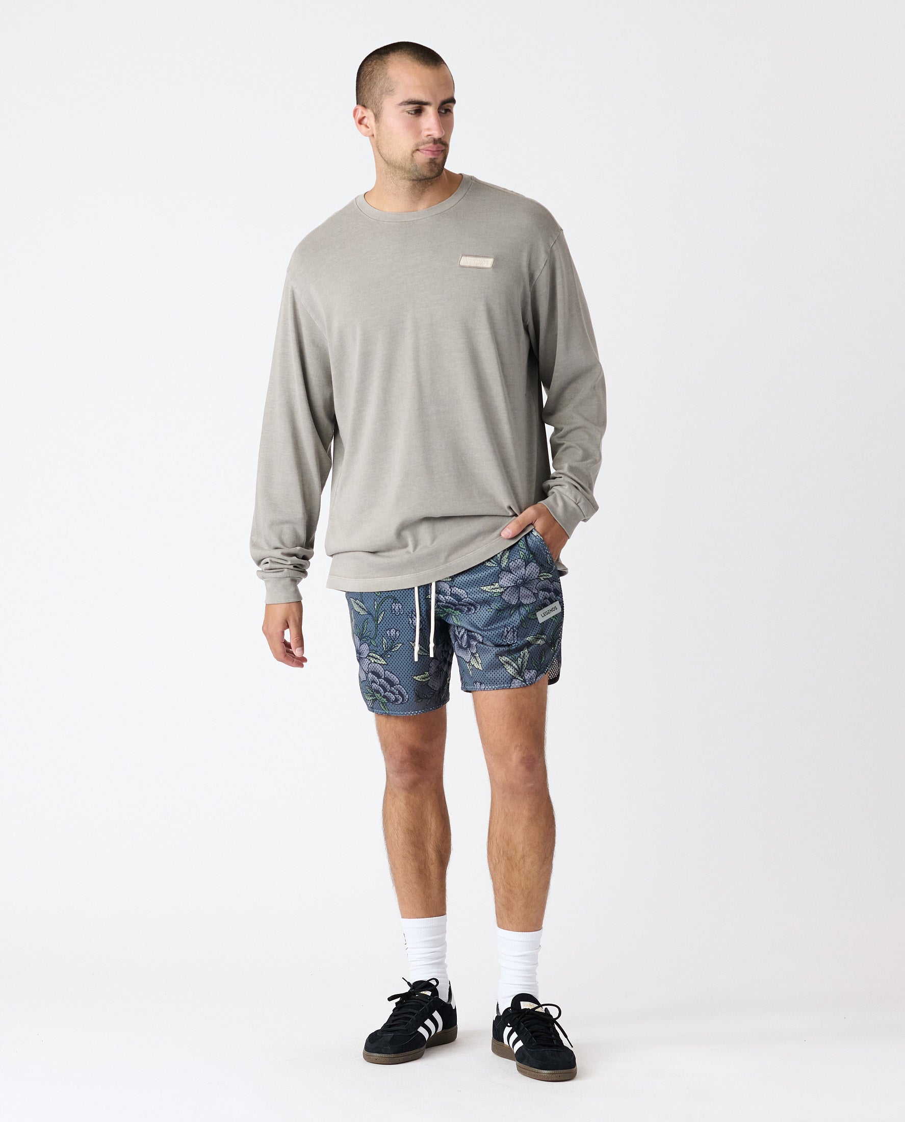 Luka Mesh Short Vintage Floral Nightshadow