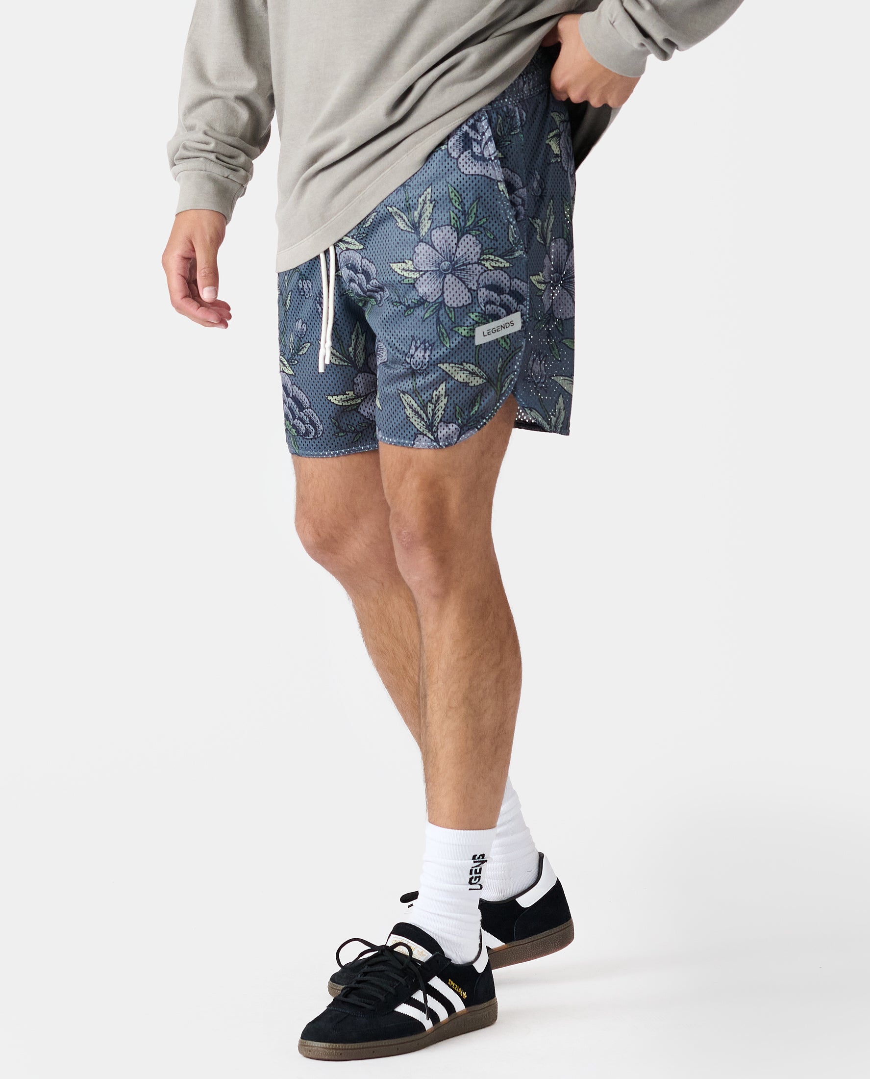 Luka Mesh Short Vintage Floral Nightshadow