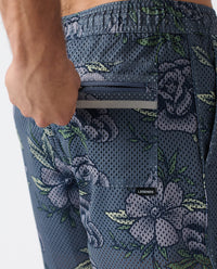 Luka Mesh Short Vintage Floral Nightshadow