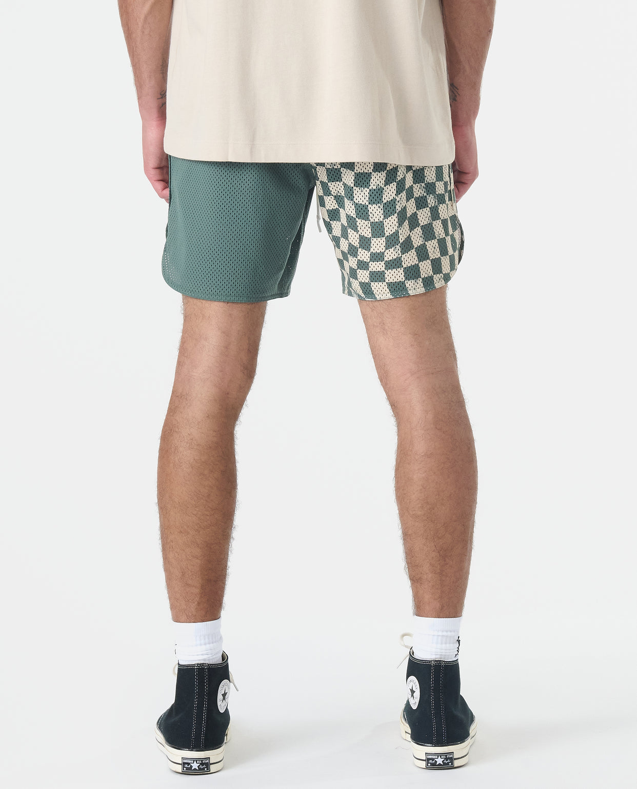 Luka Mesh Short Warped Checkers Hunter Green