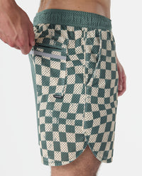 Luka Mesh Short Warped Checkers Hunter Green
