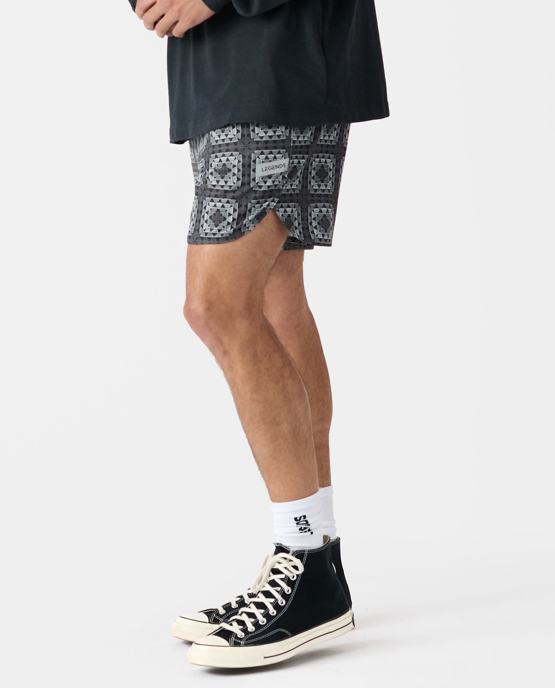 Luka Short Crochet Squares Charcoal