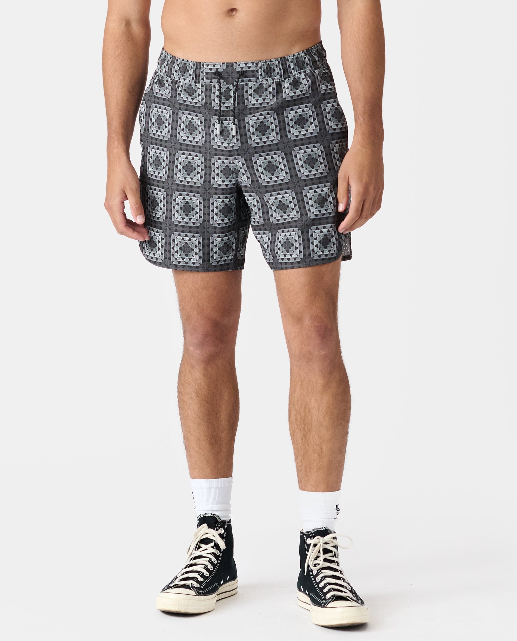 Luka Short Crochet Squares Charcoal