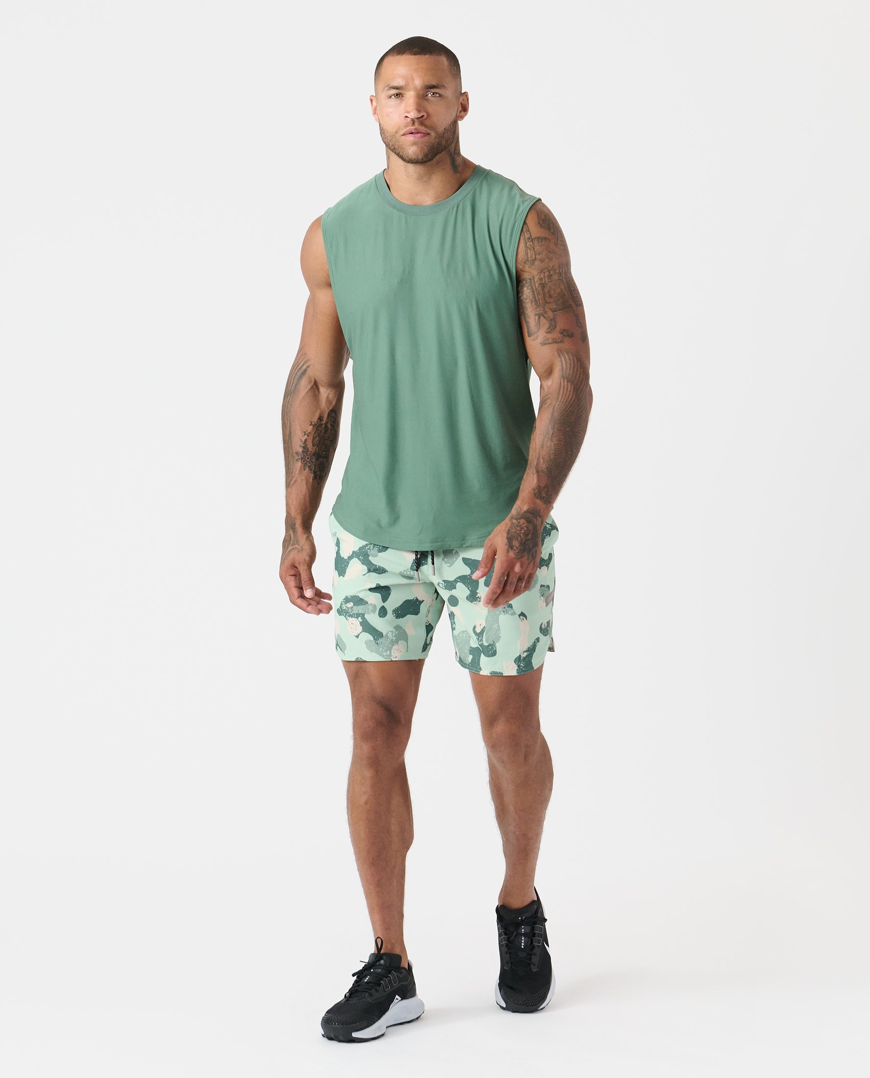 Luka Short Distressed Camo Dusty Sage