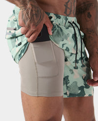 Luka Short Distressed Camo Dusty Sage