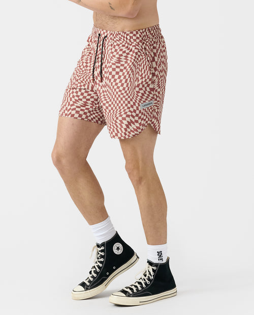 Luka Short Micro Warped Checkers Ember