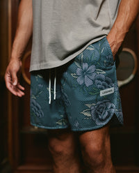 Luka Mesh Short Vintage Floral Nightshadow