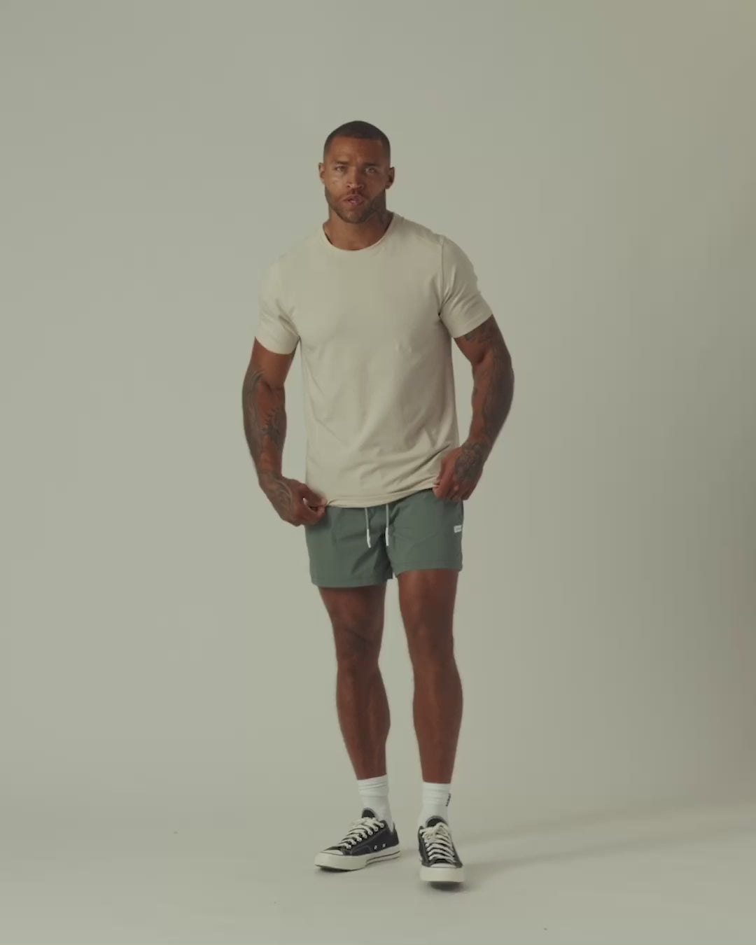 Aviation Tee Split-Hem Heather Gray