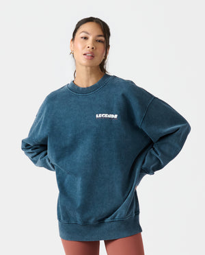Saylor Oversized Crew Washed Slate - 1