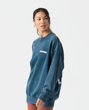 Saylor Oversized Crew Washed Slate - 2
