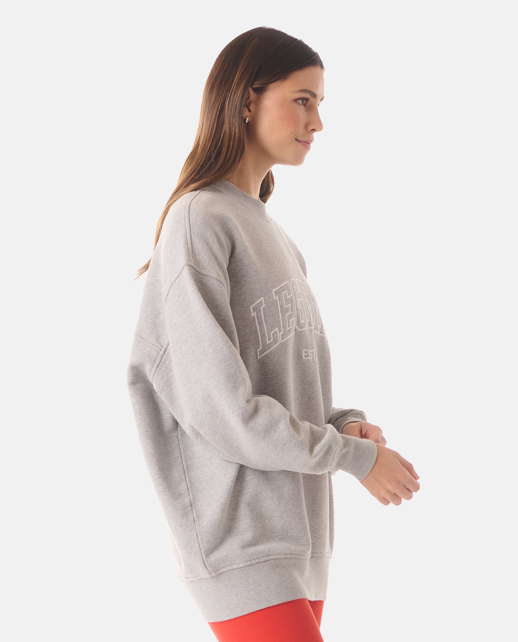 Saylor Oversized Crew Heather Gray – Legends Saylor Oversized Crew Heather Gray – Legends