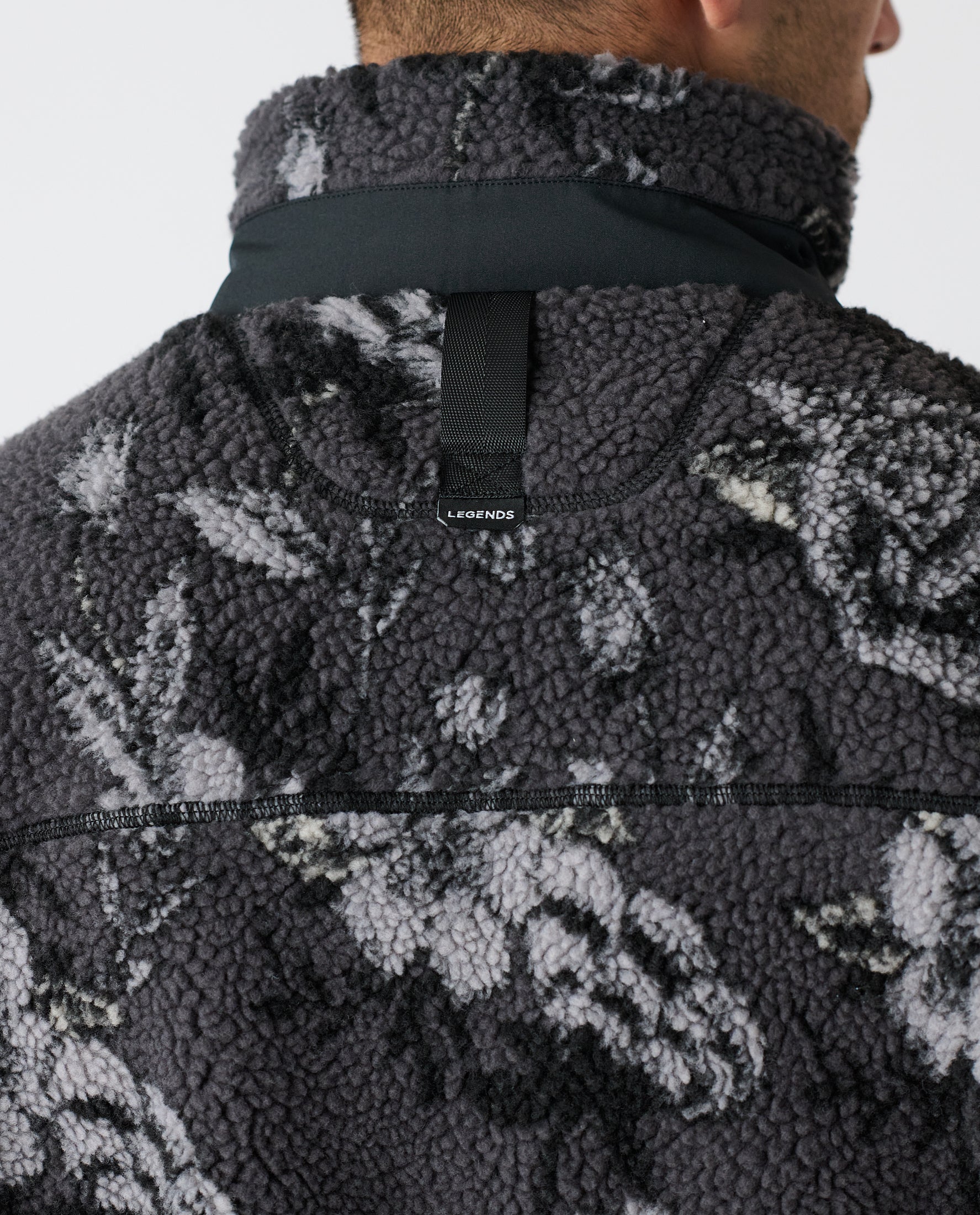 Sherpa Jacket Vintage Floral Charcoal