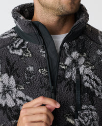 Sherpa Jacket Vintage Floral Charcoal