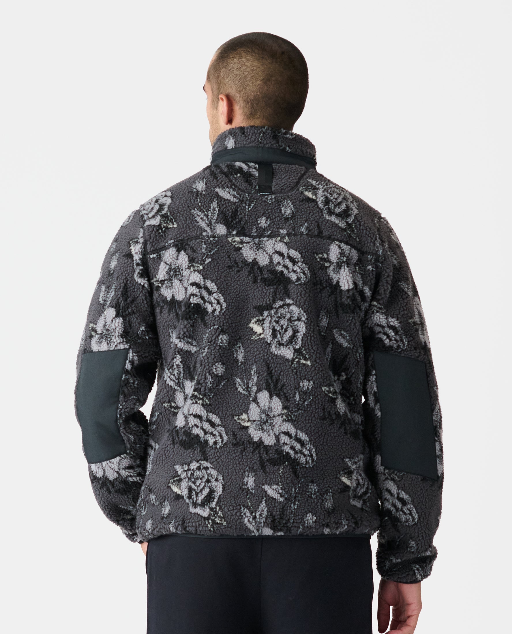 Sherpa Jacket Vintage Floral Charcoal