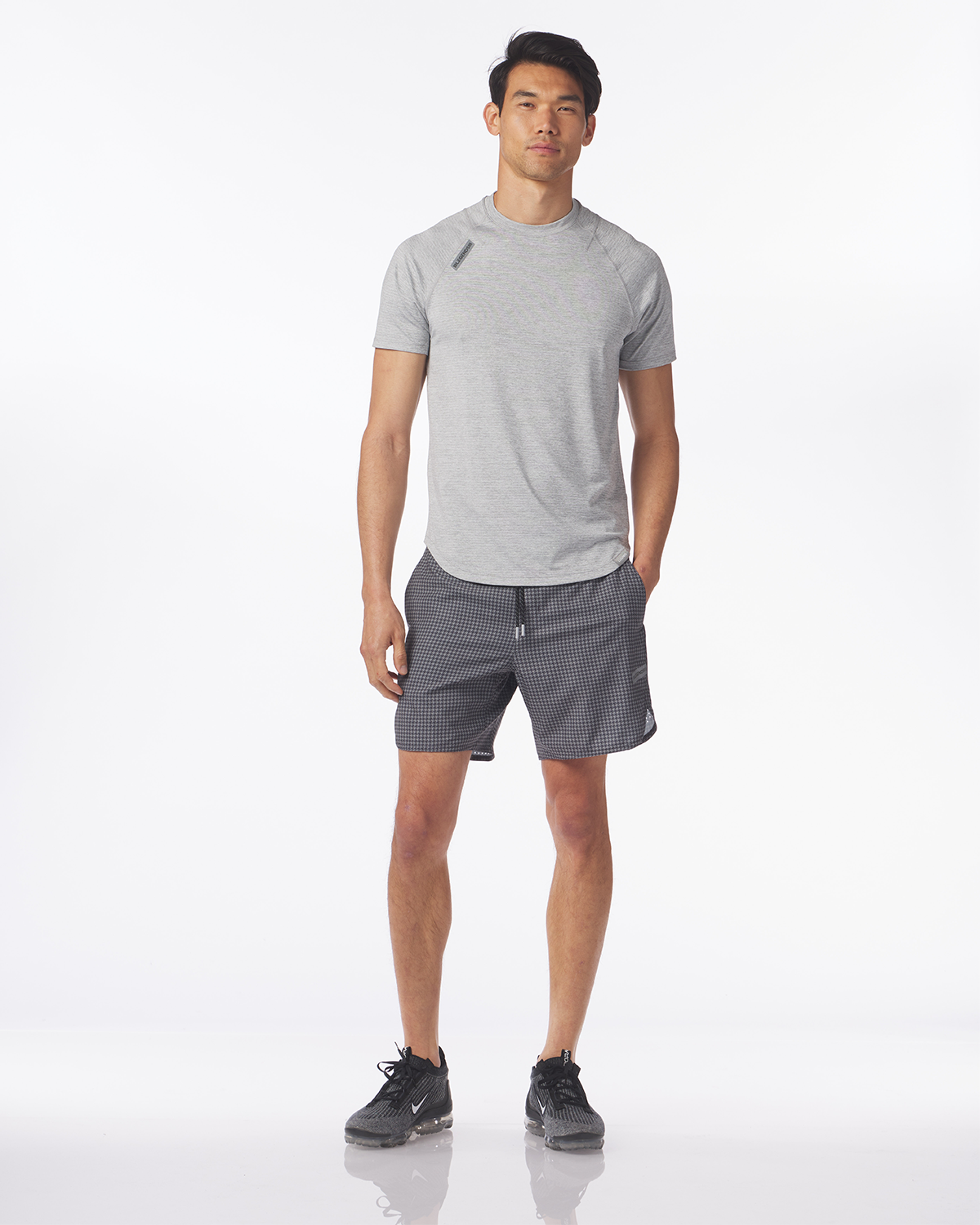 Luka Short Charcoal Micro Houndstooth