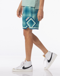 Crossover Short Pale Green Plaid