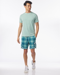 Crossover Short Pale Green Plaid