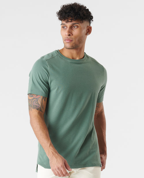 Aviation Tee Split-Hem Hunter Green