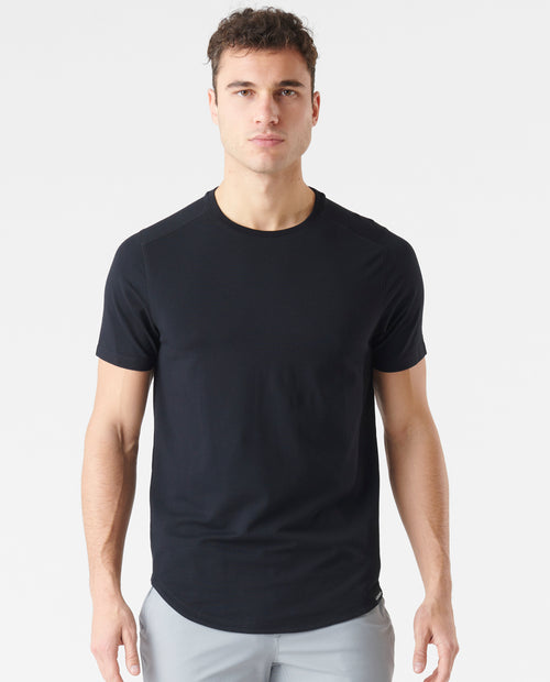 Aviation Tee Curved Hem Black – Legends