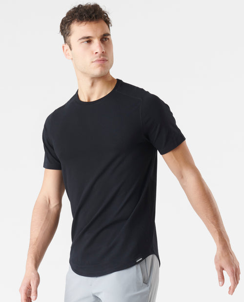 Aviation Tee Curved Hem Black – Legends