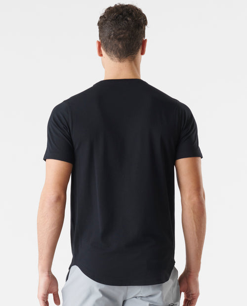 Aviation Tee Curved Hem Black