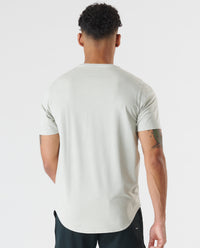 Aviation Tee Curved Hem Washed Light Gray