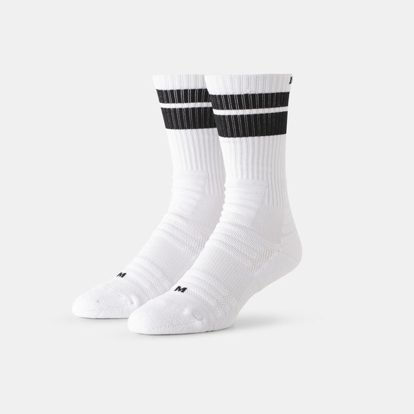 Micro Spotlight Athletic Sock White-Black Stripe