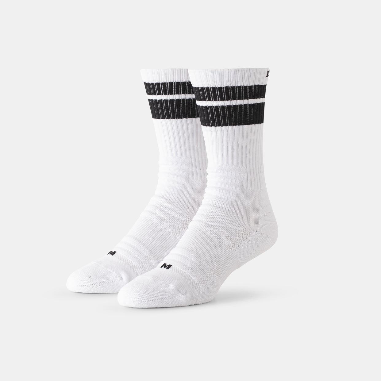 Micro Spotlight Athletic Sock White-Black Stripe